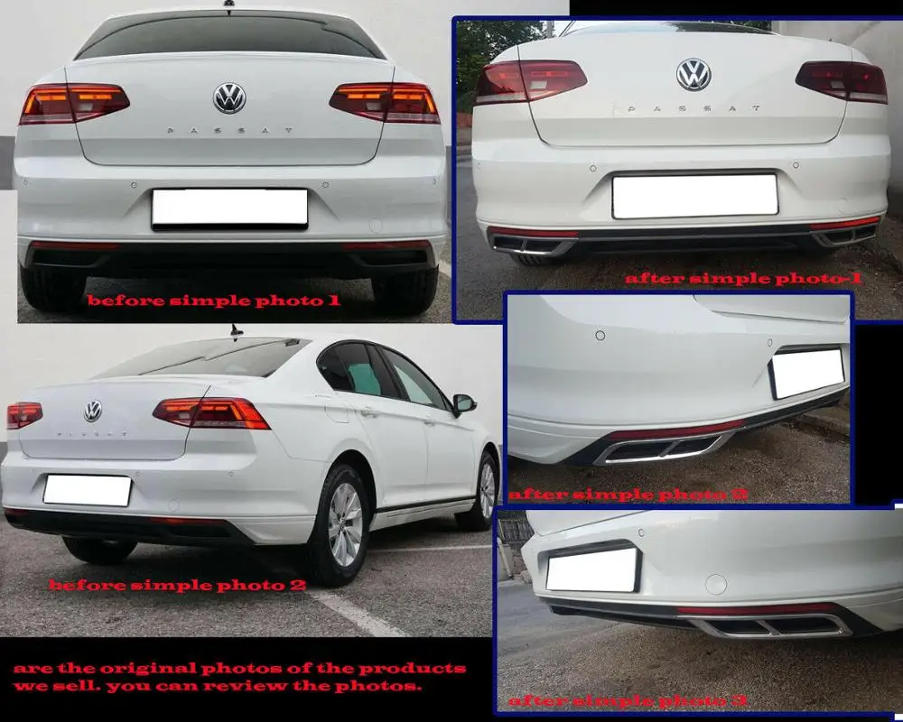 Rline R line Стиль 2019 + для нового VW Passat B8 B8.5 хромированные дефлекторы выхлопных газов