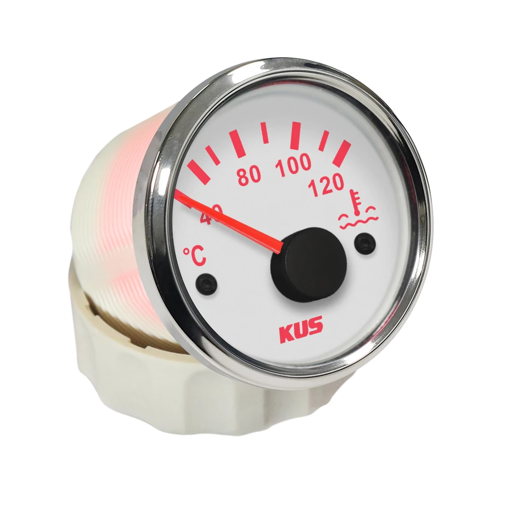 

KUS 40-120℃ 25-120℃ 52mm Water Temp Gauge Meter with Red Yellow Backlight 9-32V