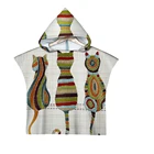Цветное кошачье перо дизайнерская Вышивка Узор пляжное полотенце из микрофибры для детей быстросохнущее банное полотенце плавательный плащ