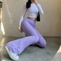 women pants y2k flares high waist flare pant spring summer festival clothes stretchy trousers hippie boho tight bottoms