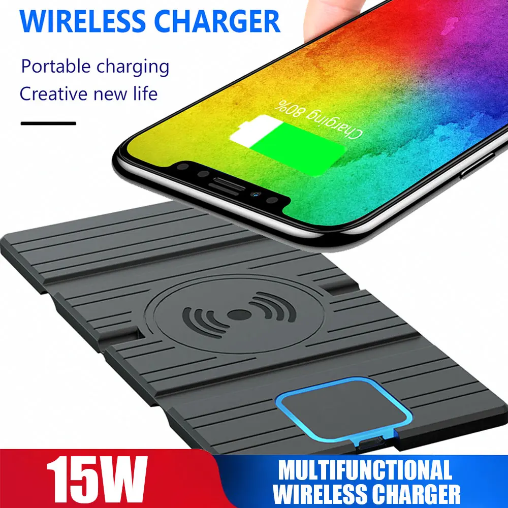 QI Беспроводное зарядное устройство для телефона регулируемый коврик быстрой