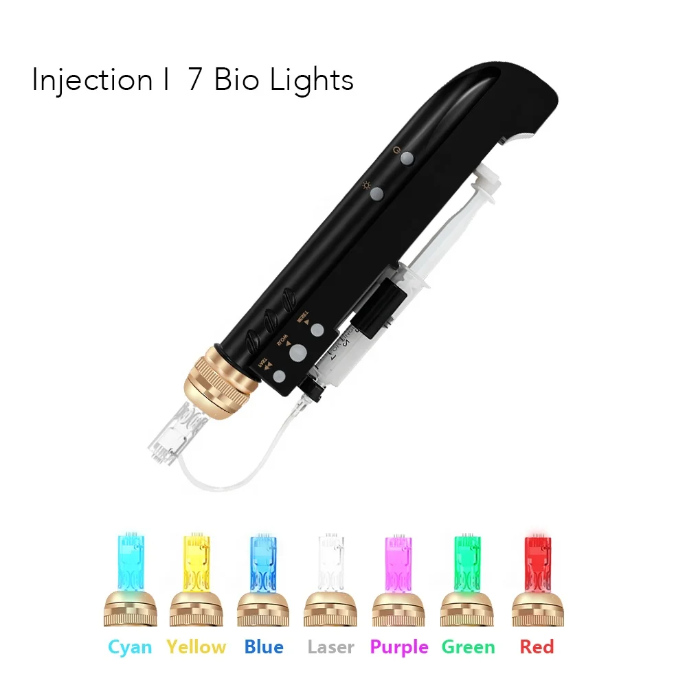 Derma Pen 3in1 Injection + LED  Recharable microneedle mesotherapy Dermapens Hyaluronic Acid Meso Gun  for Home&Salon Use