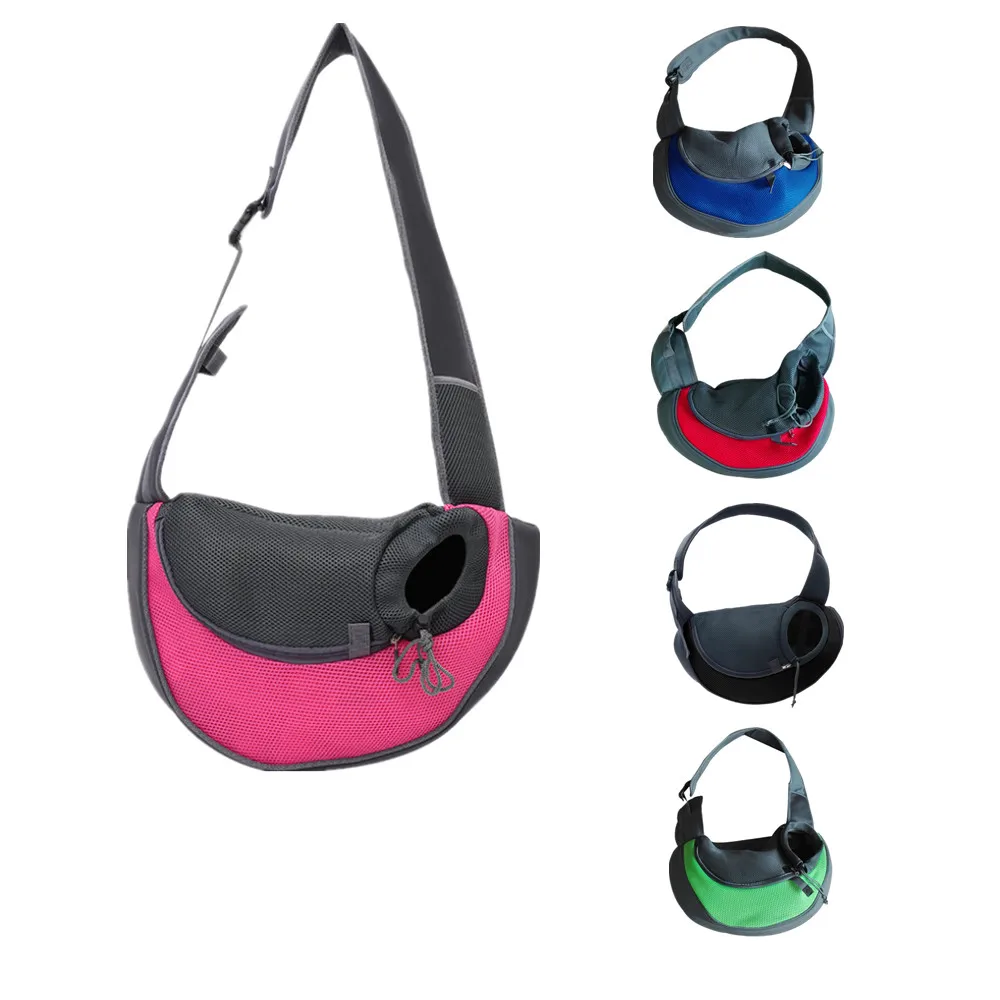 

Outdoor Diagonal Dogs Carriers Mesh Backpack Travel Breathable Pet Bags For Puppy Cat Durable Padded Shoulder Carrying Bags