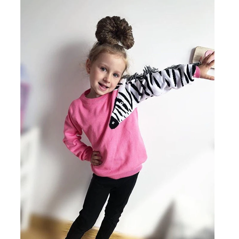 Милые детские футболки топы для девочек с принтом зебры Детская толстовка