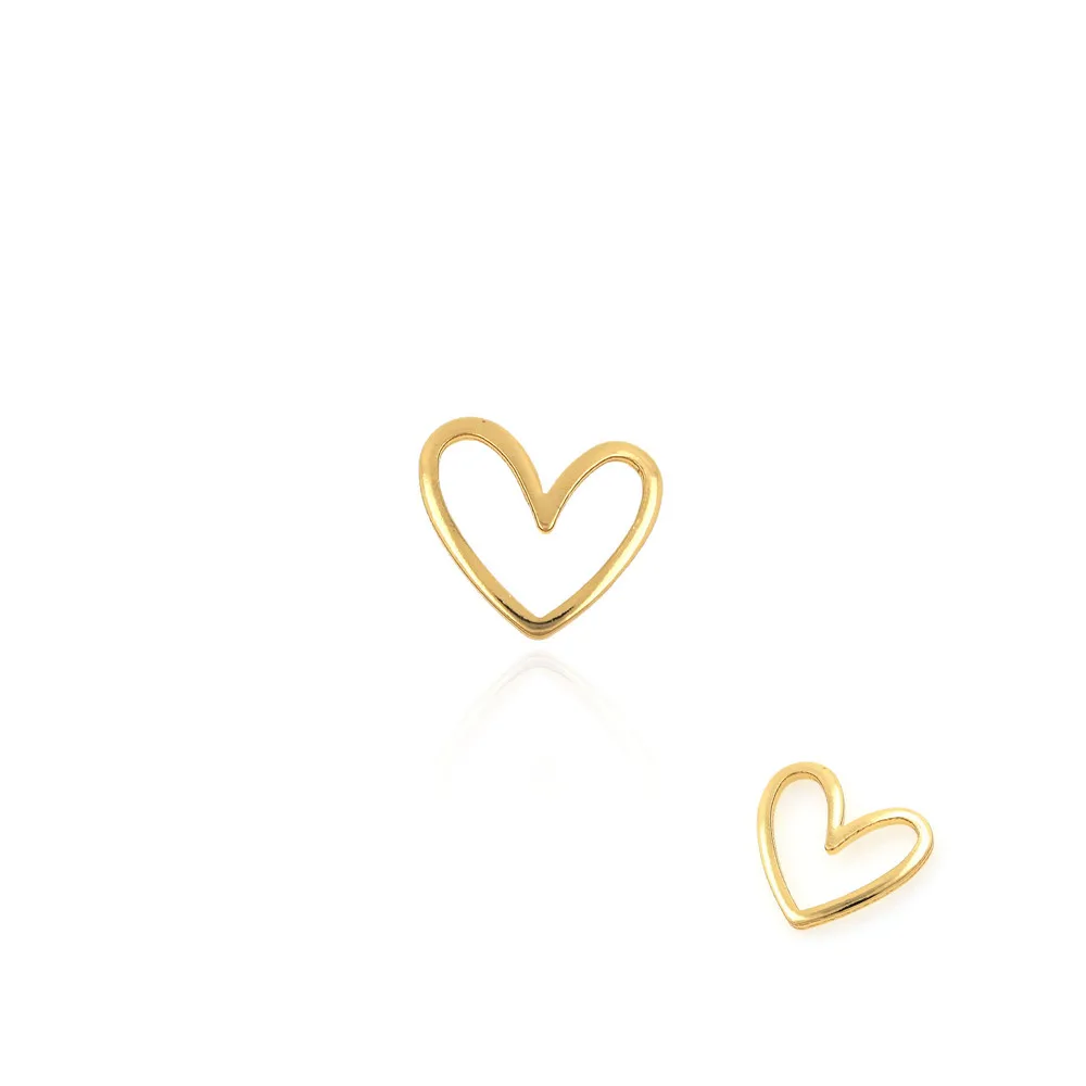 

10PCS Gold Love Charm Heart Shaped Hollow Necklace Heart Shaped Coil Pendant DIY Jewelry Making Accessories 11.4x13x1.6mm