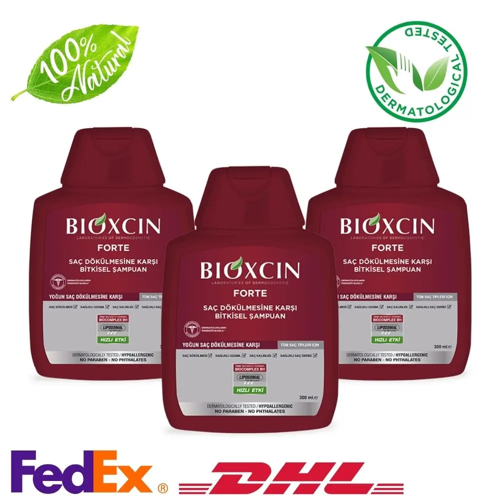 Champú anticaída Bioxcin Forte para todo tipo, 10 FlOz-300ml, 3 unidades
