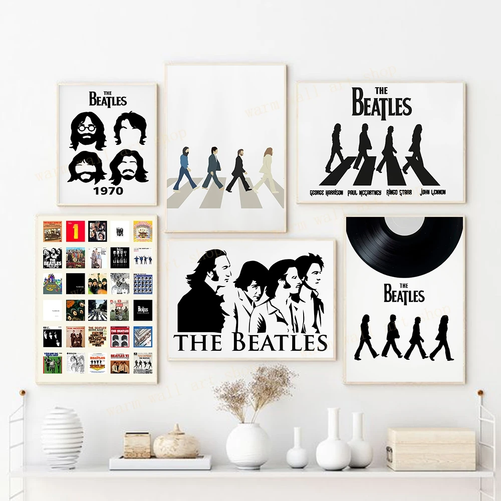 The Beatles иллюстрация с печатью постер винтажное искусство настенный Декор рок
