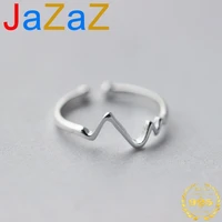 a00061 jazaz 100 925 sterling silver opening adjustable personalized geometric wavy rings for women party accessories jewelry
