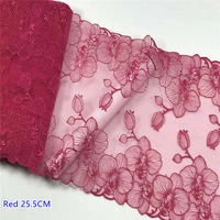 1mlot embroidered lace trims poly net embroidery lace fabric mesh idy lace sewing fabric bra making craft for kneedle work
