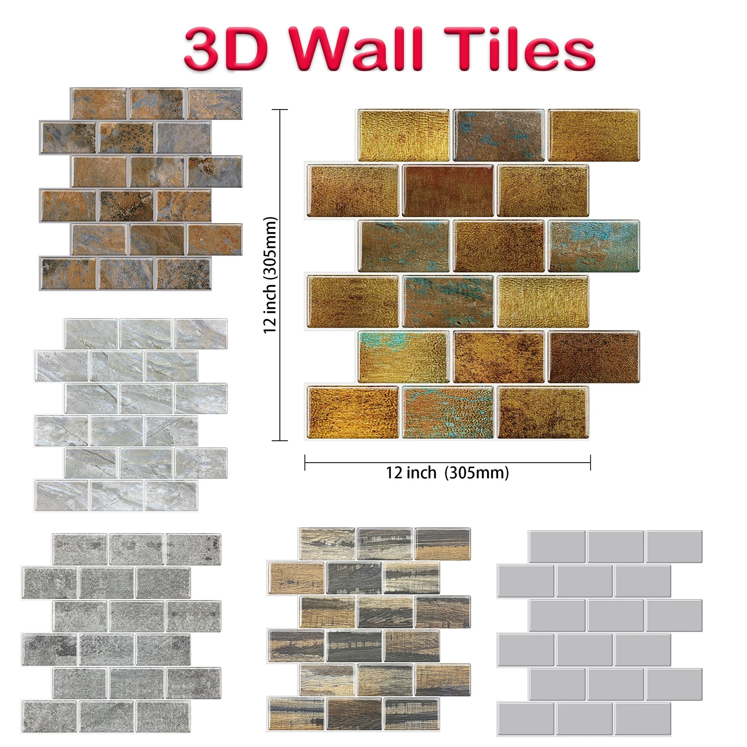 

Home Appliance DIY Kitchen Bathroom Backsplash Wall Tile Sticker Self Adhesive Brick Wallpaper for Home Walls Treatment