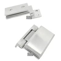 2Pcs 304 Stainless Steel Heavy Glass Side Mount Swing Door Hinge Commerical Office Cubicle Entry
