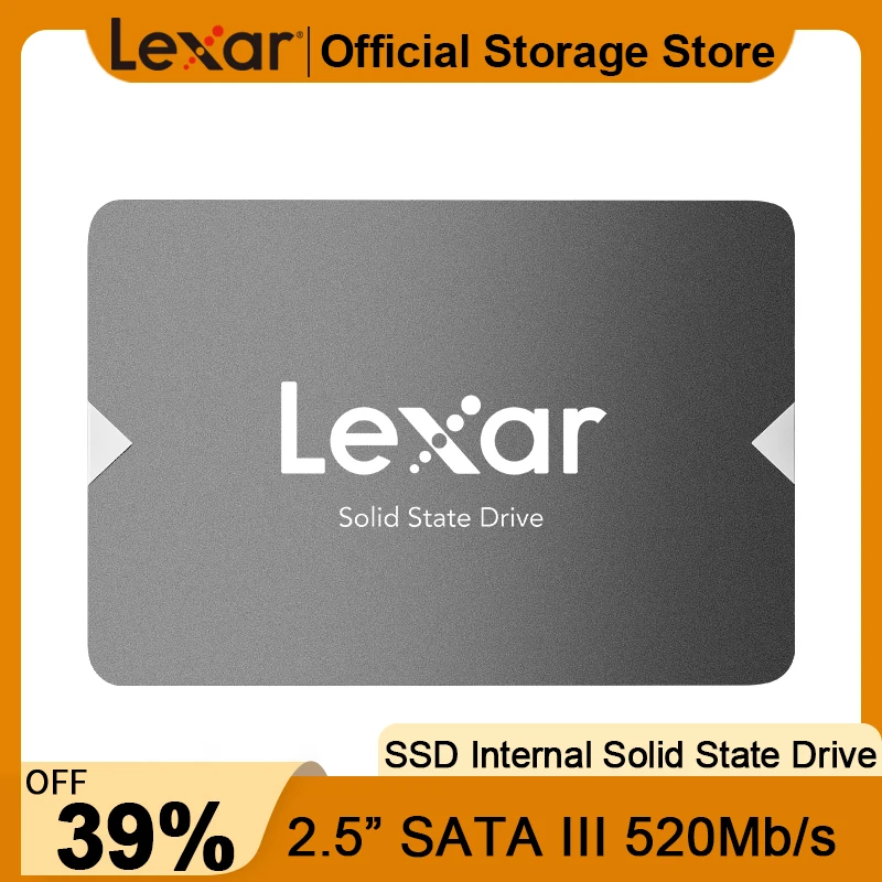 

Lexar SSD 512GB Hard Disk 256GB SATA III 2.5 inch Internal Solid State Drive 128GB Read Speed Max 520 MB/s NS100 100% Original