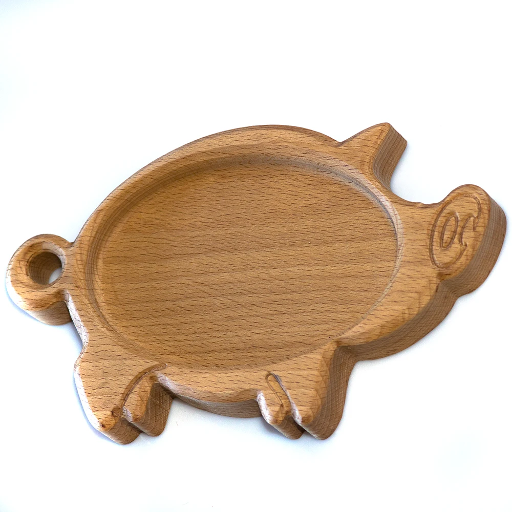Wooden plate for feeding children pig. Menazhnitsa of beech wood | Мать и ребенок