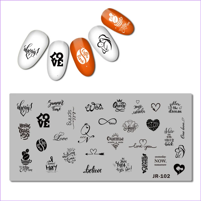 

2021 Stainless Steel Stamping Plate Template Love Story Valentine's Day Wedding Lover Mother Baby Family Sweet Home Marriage