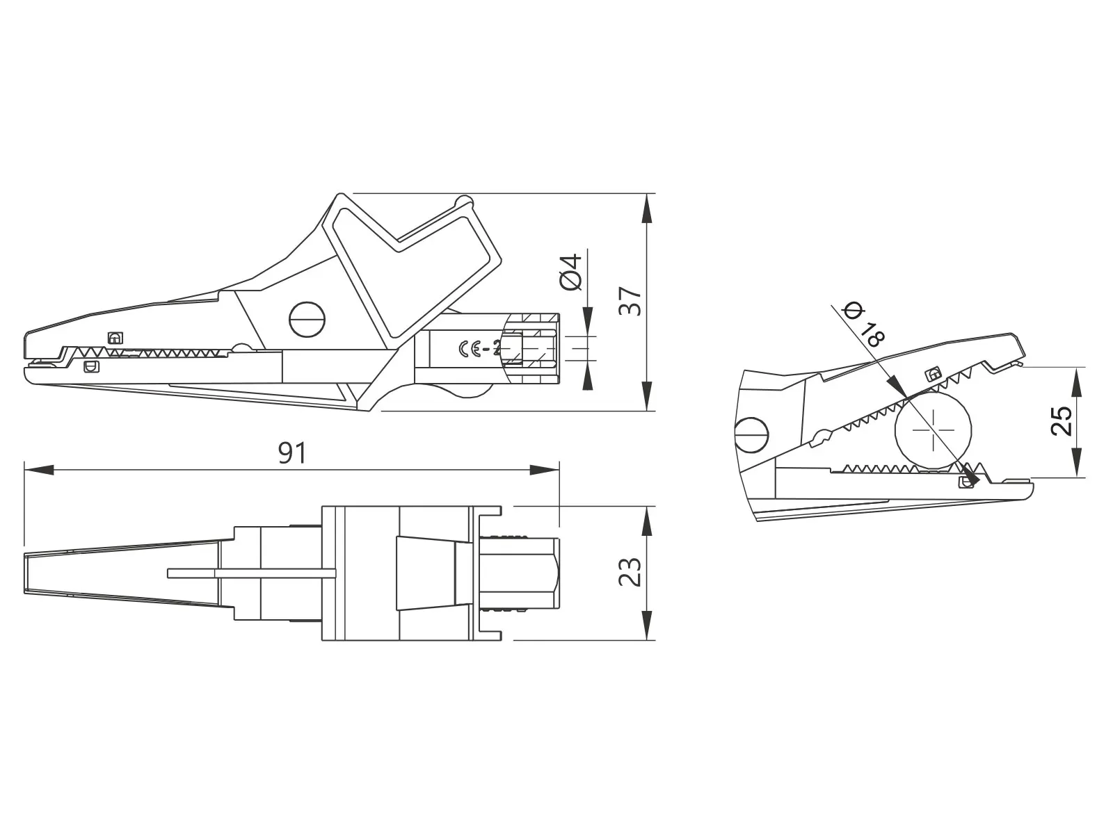 Зажим Крокодил изолированный голубой К02 Sonel (зажим для мультиметра щуп 4 мм 1000