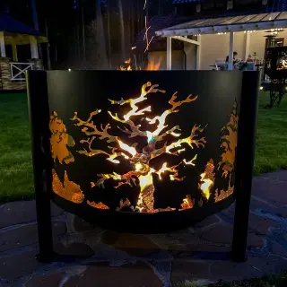 Костровая чаша FIRE-HOUSE Деревья на трубчатых ножках 50*50*49 см диаметр 50 толщина стали