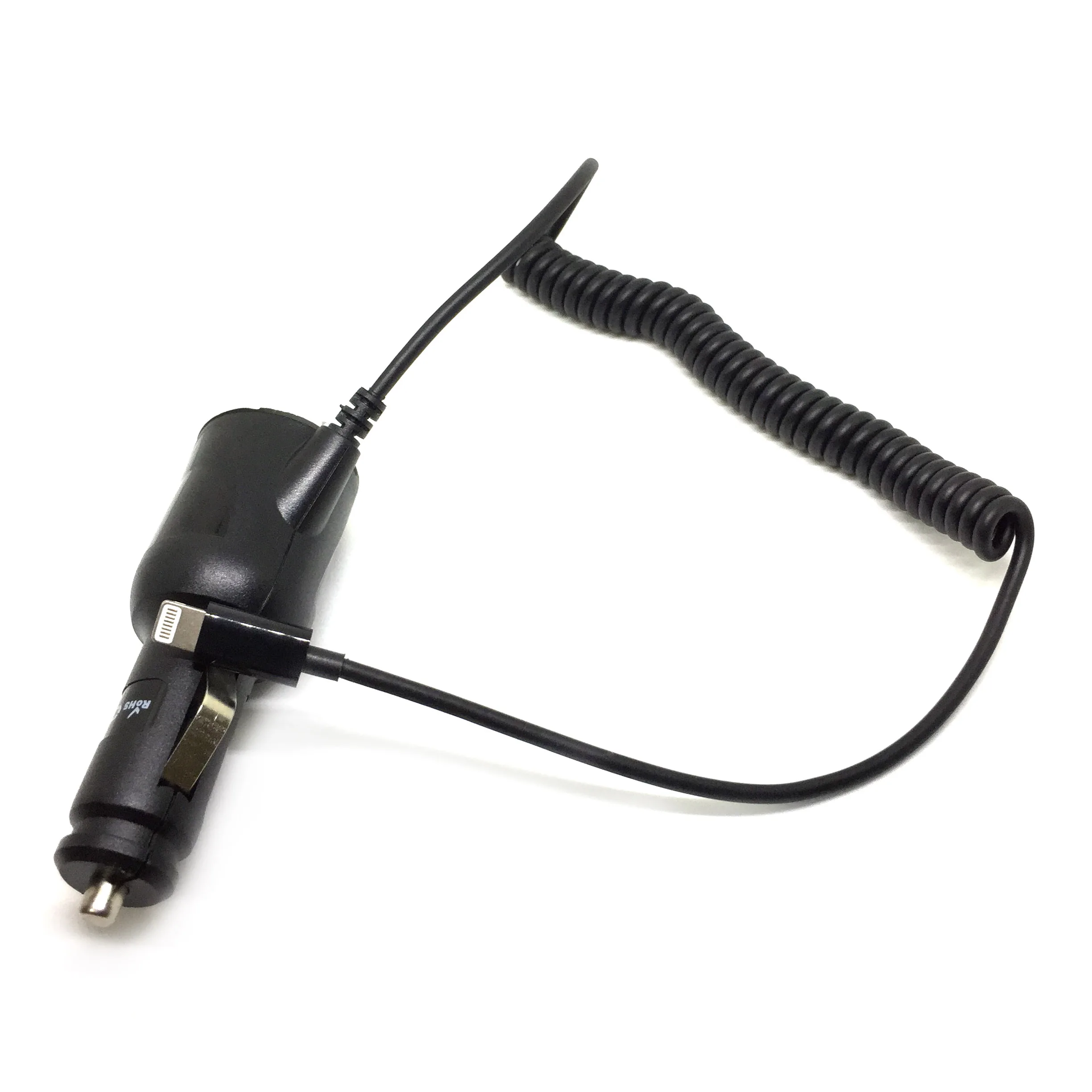Автомобильное зарядное устройство вход DC 12 24V выход 2xUSB + lightning 5V 4200mA кабель 1 1м