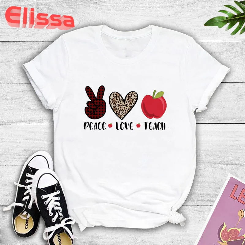 

Sunflower Peace Love Sunshine White Tshirt Girl Harajuku Casual White 90s T Shirt Women Fashion Female T-Shirt,Drop shipping