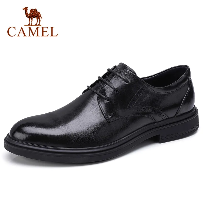 Мужские туфли в деловом стиле CAMEL светло коричневые из натуральной воловьей кожи