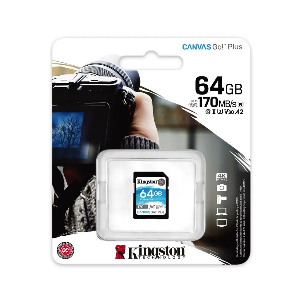 Flash card SDXC 64GB Kingston UHS-I class U3 V30 reading: 170мб/S recording: 70мб/with sdg3/64GB USB flash drive pen |