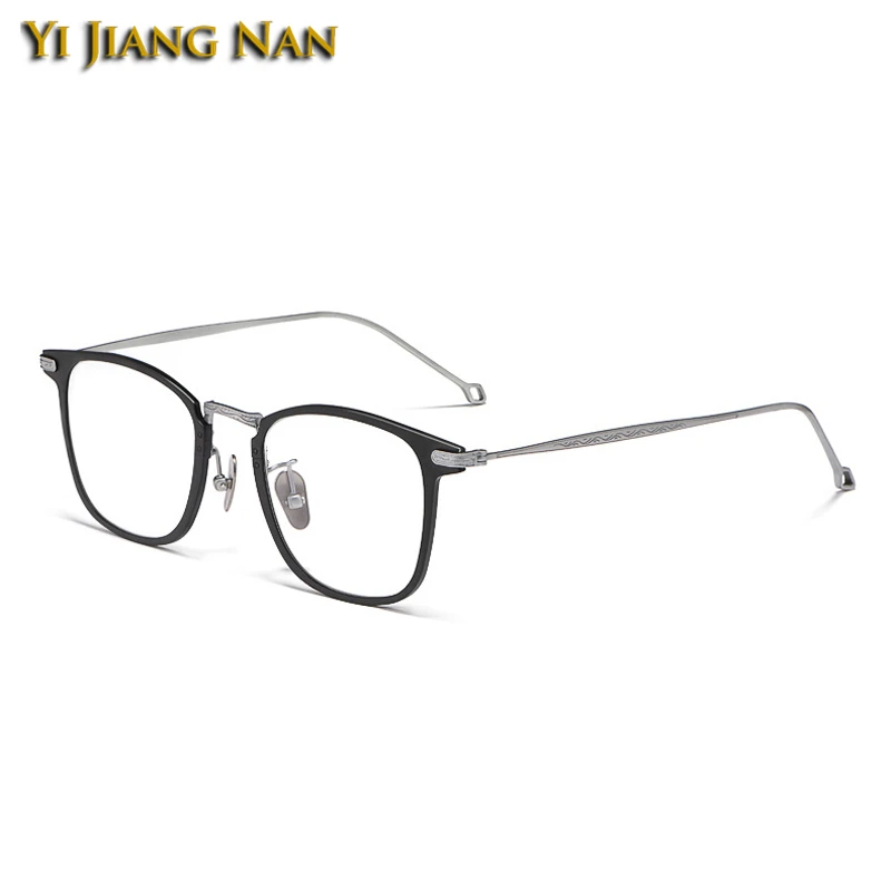 Мужские модные брендовые дизайнерские квадратные очки из чистого титана