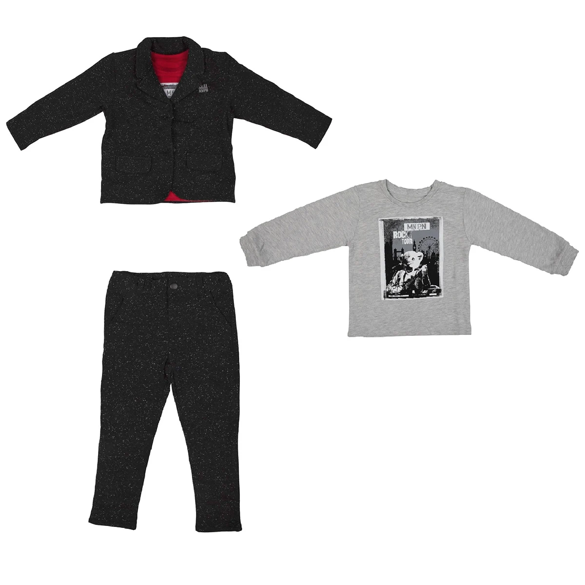 

Bebepan Rock Sweatshirt Vest Pants Set Size