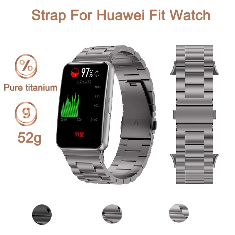 Titanium strap For Huawei Watch FIT Strap Smartwatch Accessories Replacement Wrist bracelet correa huawei watch fit Fine Strap
