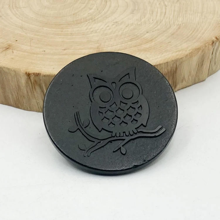 1 шт. Выгравированная искусственная кожа Shungite 30 мм защита черный шунгит от