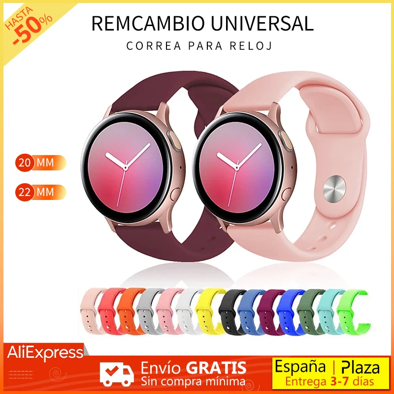 Ultra Soft Silicone Replacement Strap for Smart Watch 20MM 22MM Universal Smooth Candy Color Sport Bracelet for Men Women
