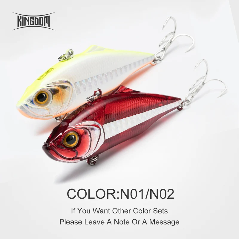 Kingdom Fishing Тонущая приманка VIB 75 мм 21,5 г/27,2 г, 60 мм 10,9 г/14,3 г жесткая приманка рыболовные снасти шесть цветов модель 5504 - Цвет: Color 01 02
