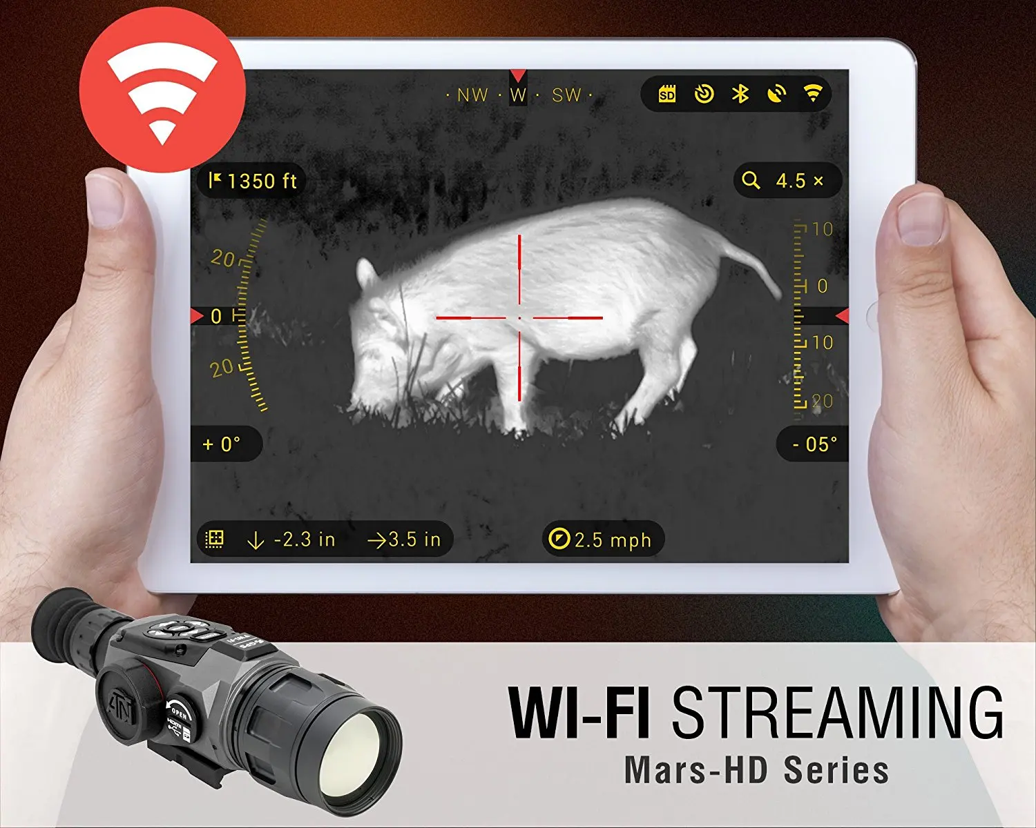 Интеллектуальный цифровой тепловизионный прицел ATNI MARS HD 640 5 50x|Оптические