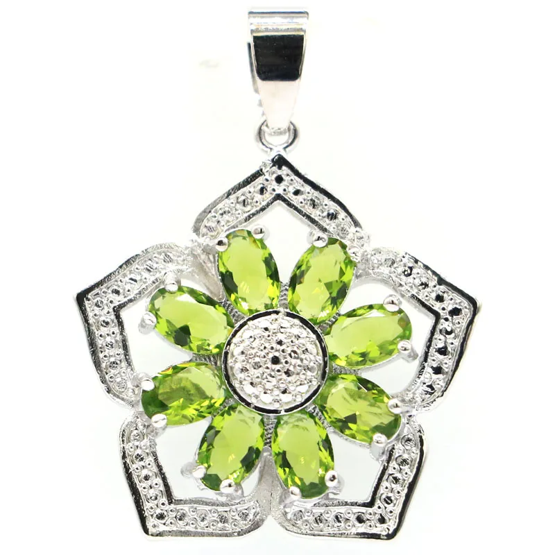 36x27 мм новый популярный стиль уникальный женский серебряный кулон создан Зеленый