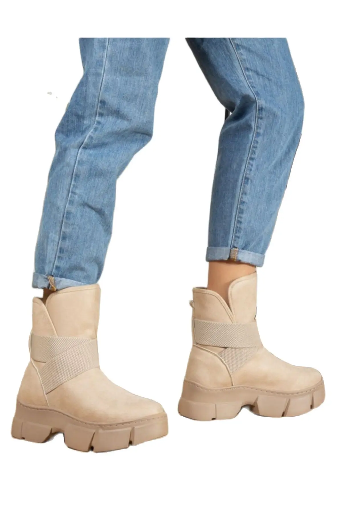 

2021 Mink Suede Rubber Band Sports Boots For Women Fur Quality Keeps Warm Waterproof Odorless Zapatillas Mujer
