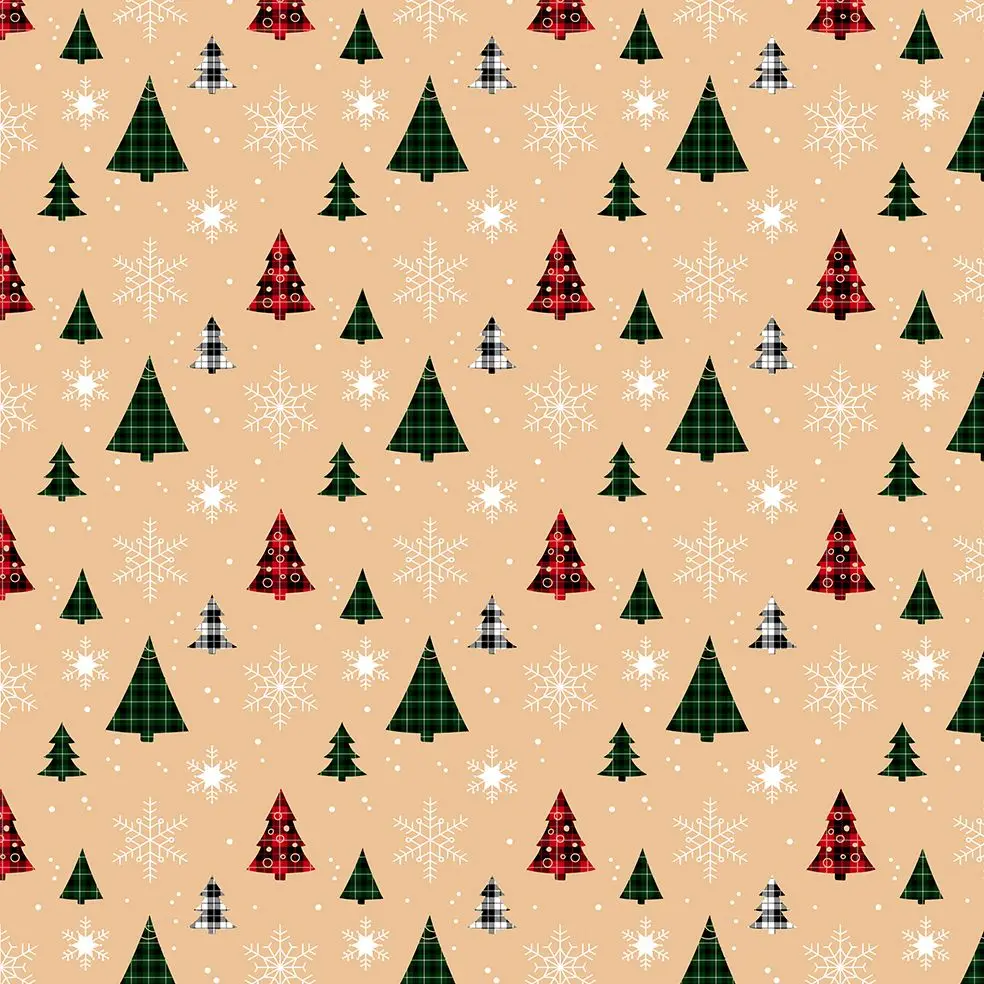 

Curtain Snowflakes Pine Trees Pattern Winter Holidays Traditional Decoration Theme Artwork Red Green White