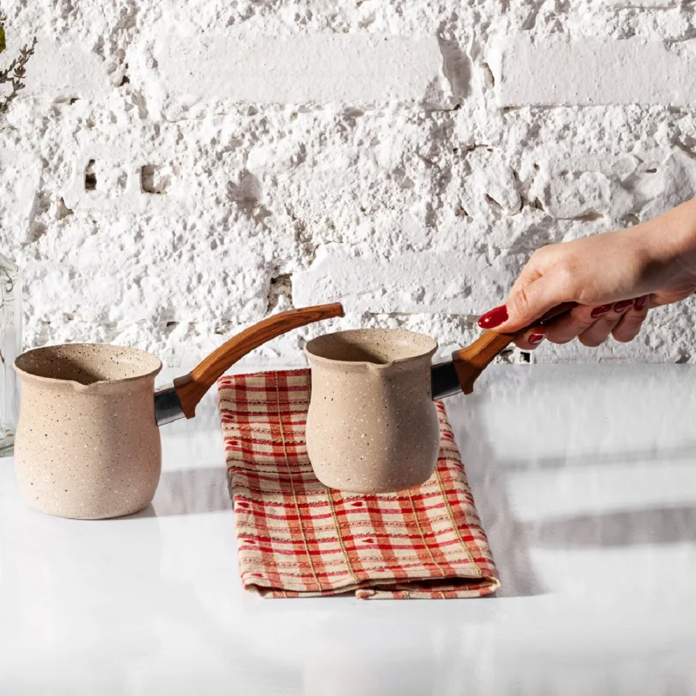 

Coffee Pot Maker Stainless Steel Granite Mocha Espresso Drink Tool Set Cafetiere Tea Milk Boiled Portable Barista Craft Handle