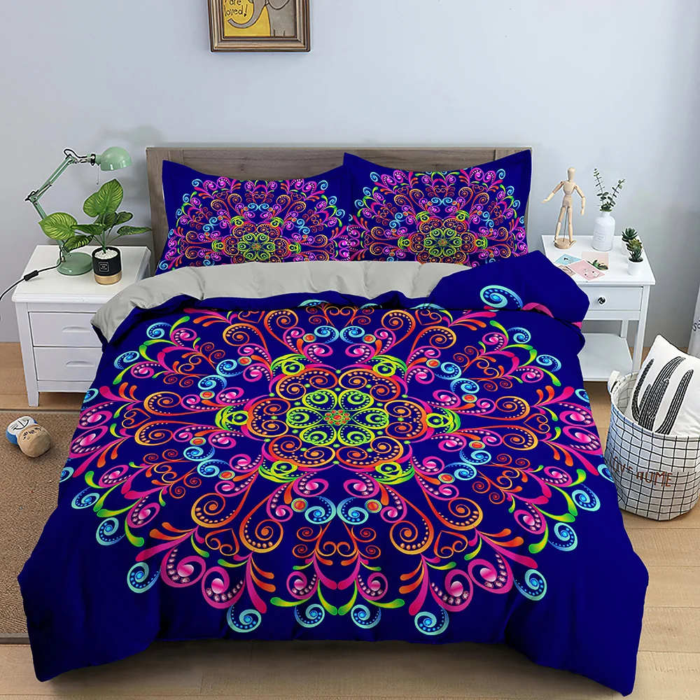 2/3 шт. дурмана и пододеяльник с цветочным узором король Queen набор постельных