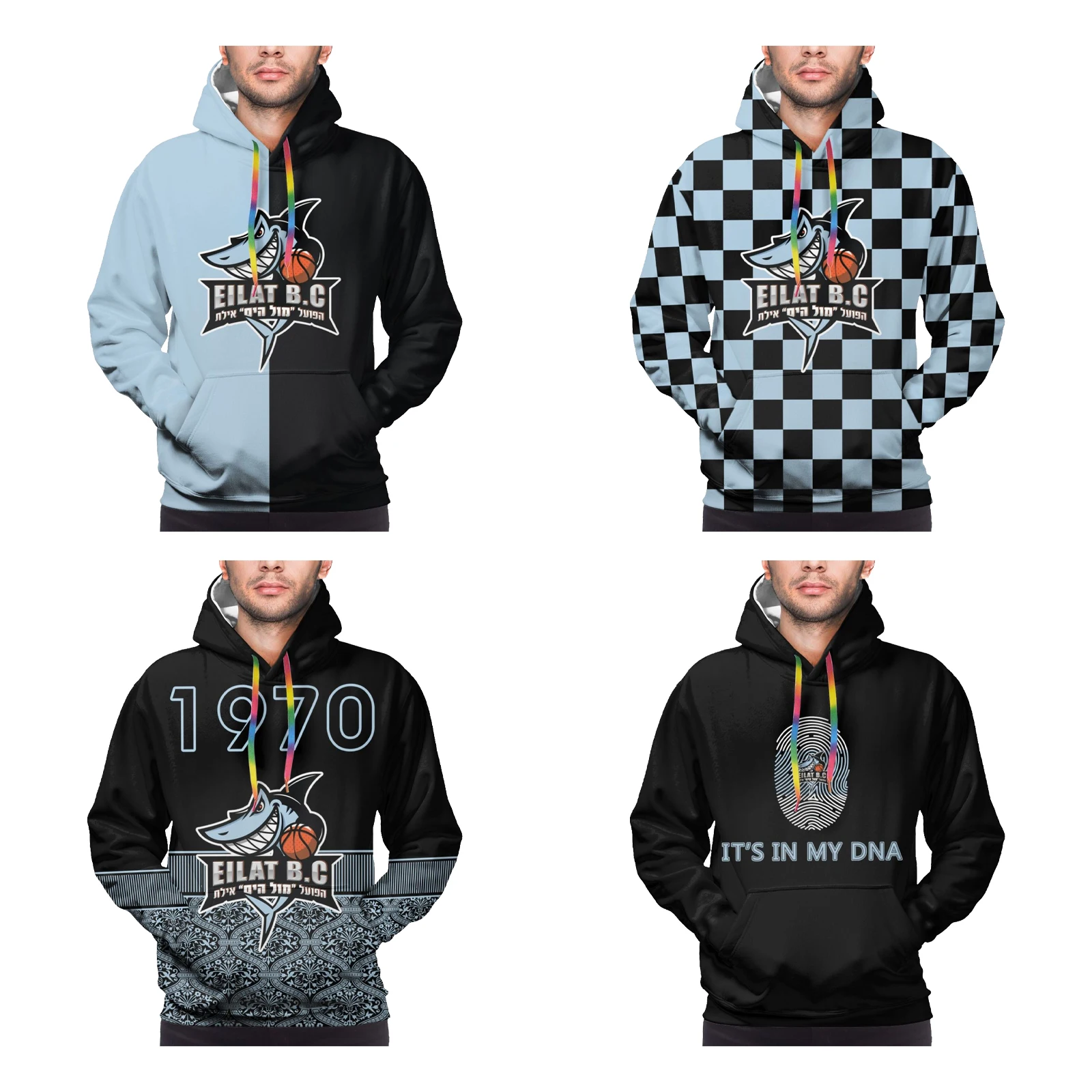 

Израиль Hapoel Eilat Bc Мужской пуловер с 3D принтом, худи с капюшоном, хлопчатобумажная Повседневная Толстовка с карманом