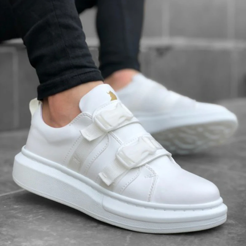 

Thick High Base Milk White Wireframe Male Sports Shoes