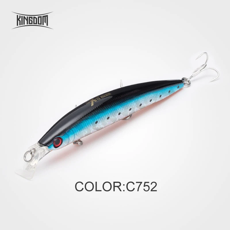 C752 Королевство рыболовные приманки Minnow для соленой воды, моря воблеры Jertbait искусственная, жесткая, для рыбалки приманки 125 мм 23 г подойдут для морского окуня малогабаритная управляемая модель 5354 - Цвет: C752