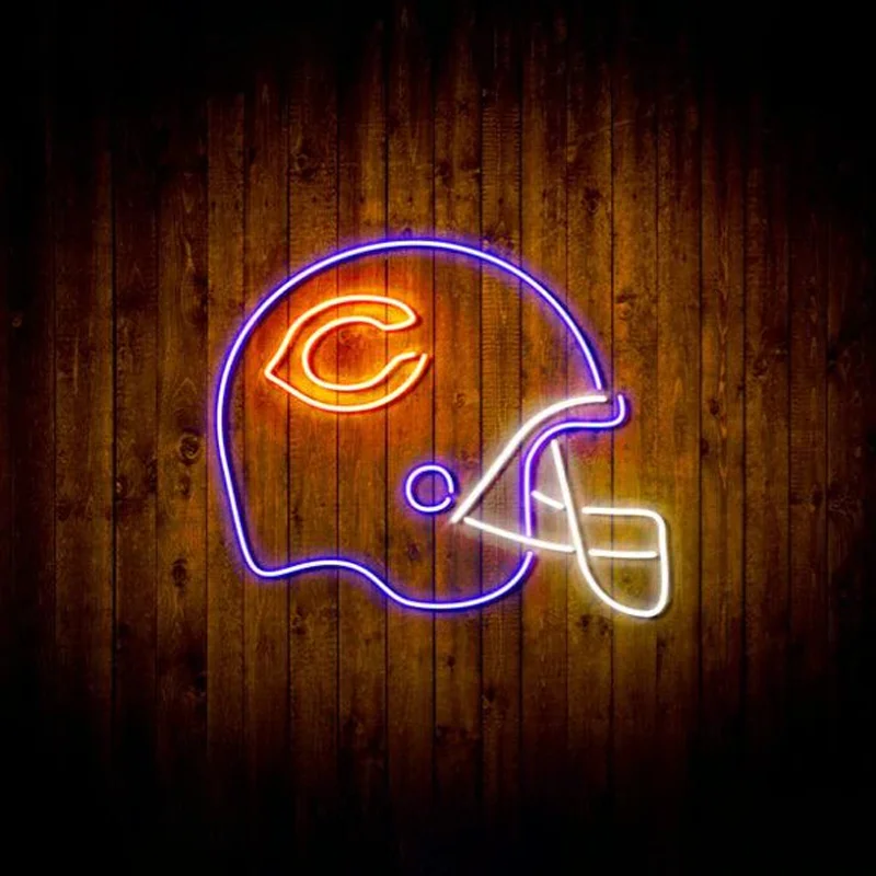 

Best Neon Light Beautiful NFL Chicago Bears Helmet Handmade Neon Flex LED Sign For Home Decor