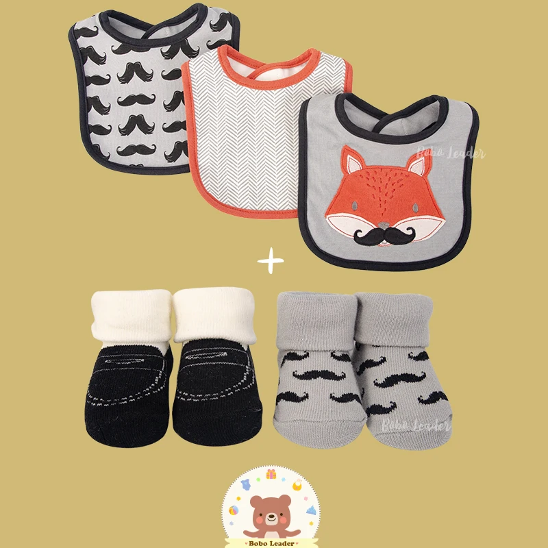 5 шт./комплект хлопковые нагрудники и носки для новорожденных | Мать ребенок