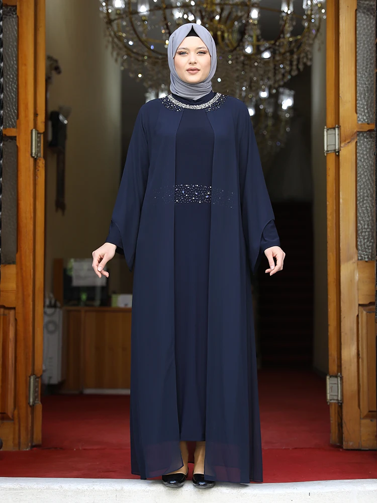 Женская абайя Мусульманский Исламский шифоновый хиджаб женская одежда высокое