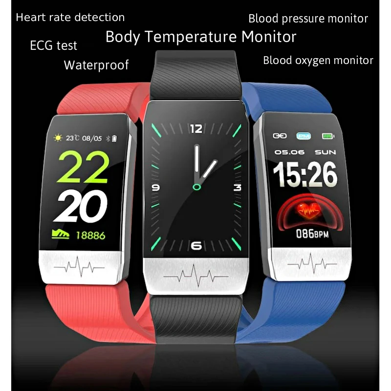 Новый T1 умные часы Температура измерения приборы для частоты сердечных