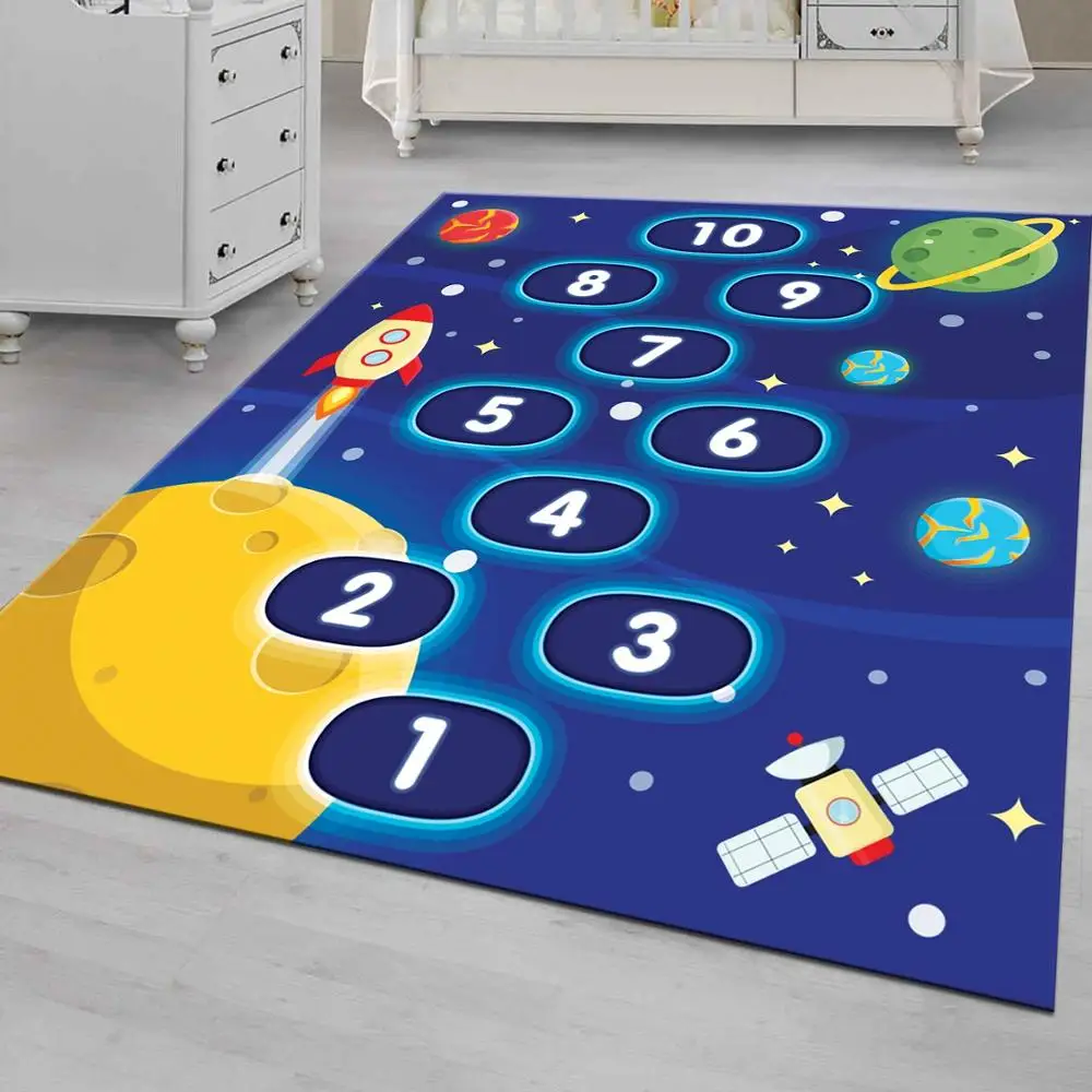 

Space And Hopscotch 2 Patterned Carpet ,Non Slip Floor Carpet,Teen's Carpet,Turkish Rug