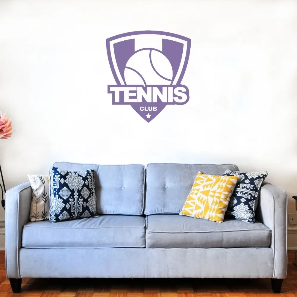 Tennis Club Emblem Wall Stickers Art Removable Sports Decal For Living Room Decoration A001116 | Дом и сад