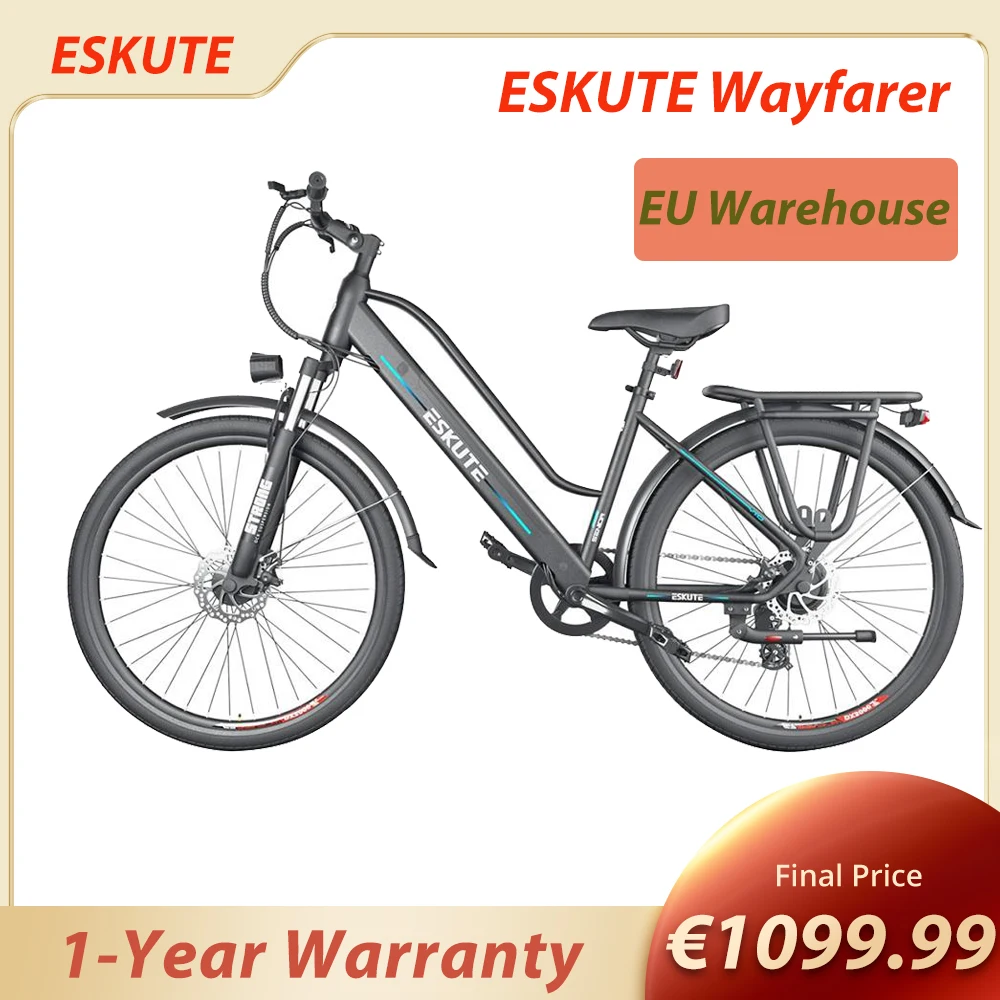 Электрический велосипед ESKUTE Wayfarer городской Netuno электрический 250 Вт задний мотор