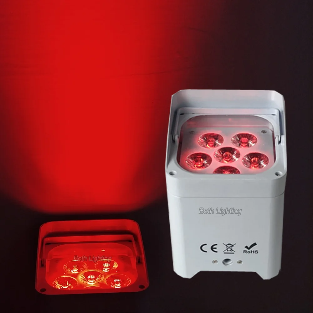 DMX IR Control WiFi Remote Wireless Battery Operated LED Mini PAR Lights 6X18W RGBWA UV 6in1 Uplighting for wedding | Лампы и