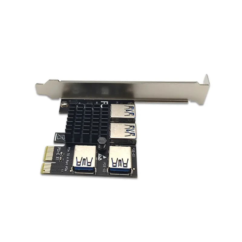 Адаптер PCIE 1-4 адаптер PCI-E-PCI-E 1 поворот 4 PCI-Express слот 1x до 4x 16x USB 3 0 конвертер