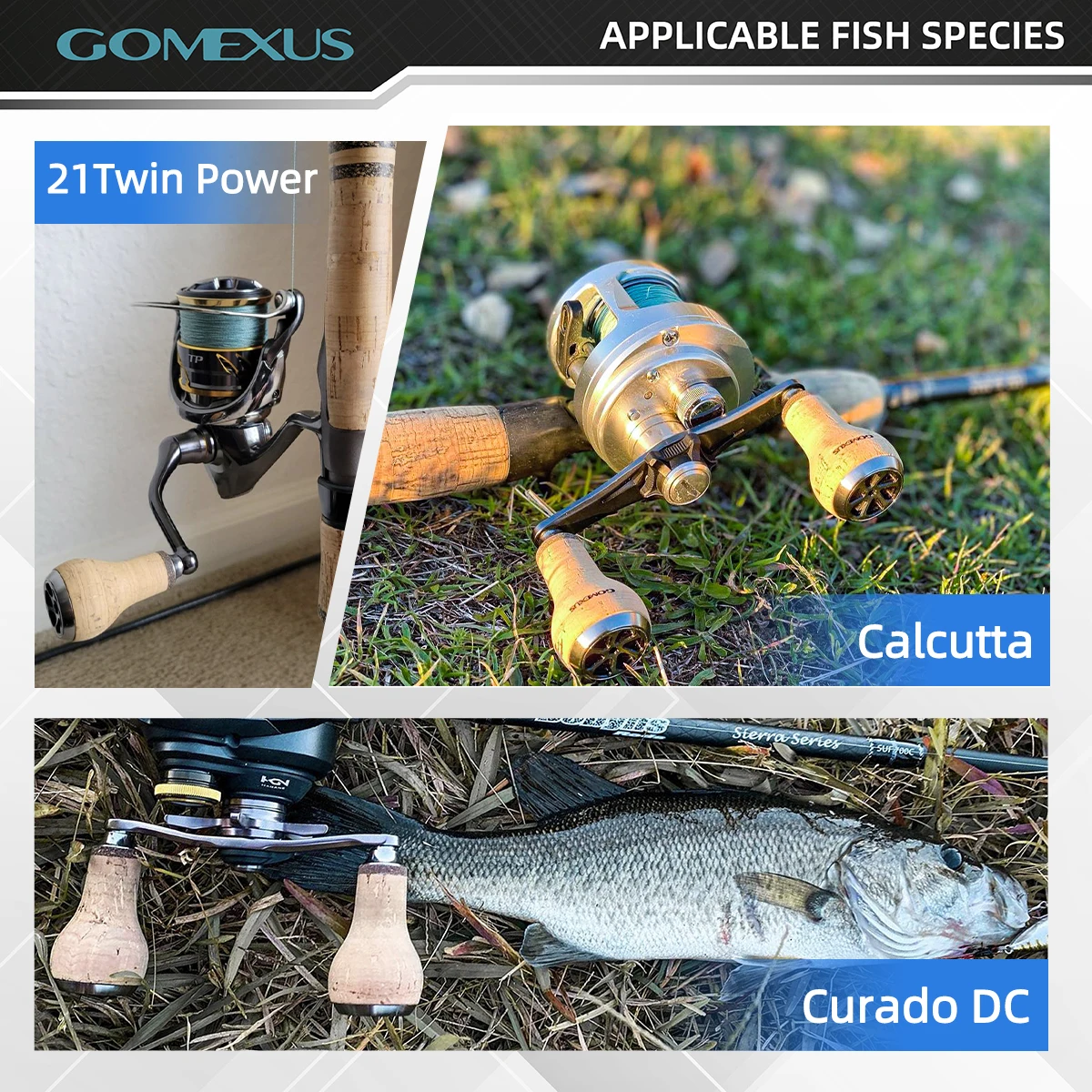 Gomexus New Cork Fishing Reel Handle Knob 27mm For bass fishing For Shimano Stradic CI4 Stella Daiwa Reel Handle A27