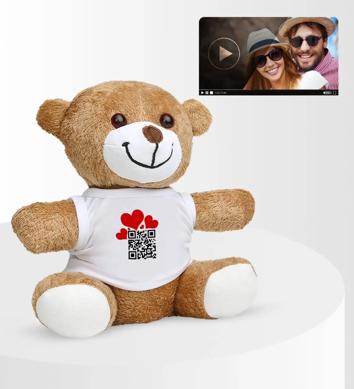 Персонализированный зажим для видео электронной почты QR код плюшевый мишка